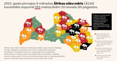 Āfrikas cūku mēris šogad vissmagāk skāris meža cūkas Ventspils, Alūksnes, Madonas un Gulbenes novados